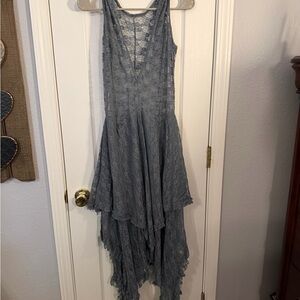 Elegant Gray Lace Women Dress